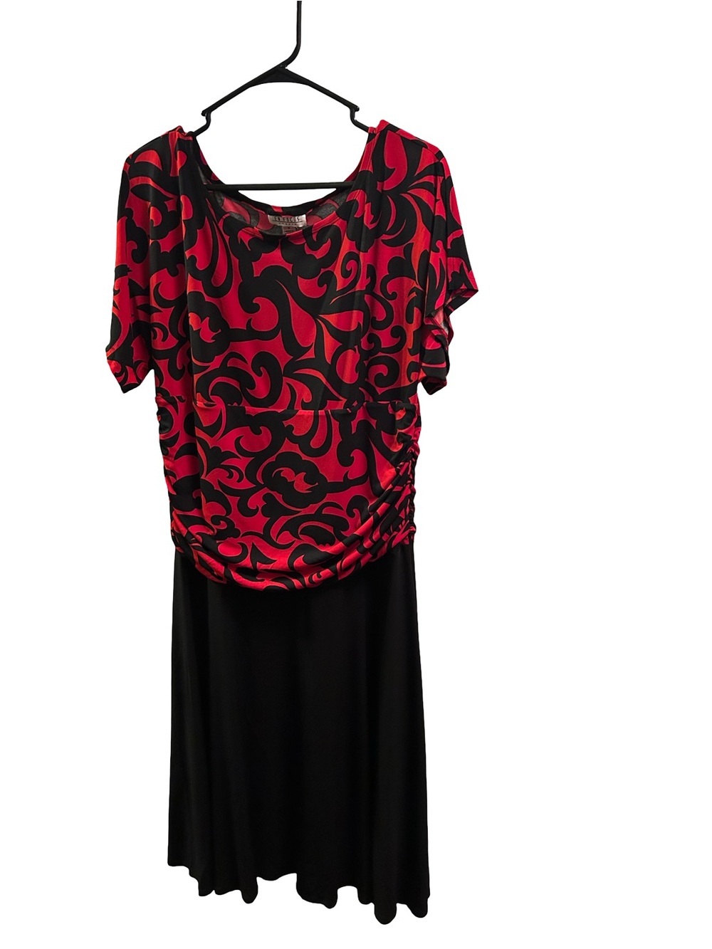 Enfocus Studio Red & Black Patterned Maxi Dress